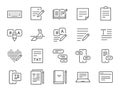 Text icon set. Included the icons as ÃÂ Write Review, Creative Article Writing, Internet Content EditingÃÂ , and more.